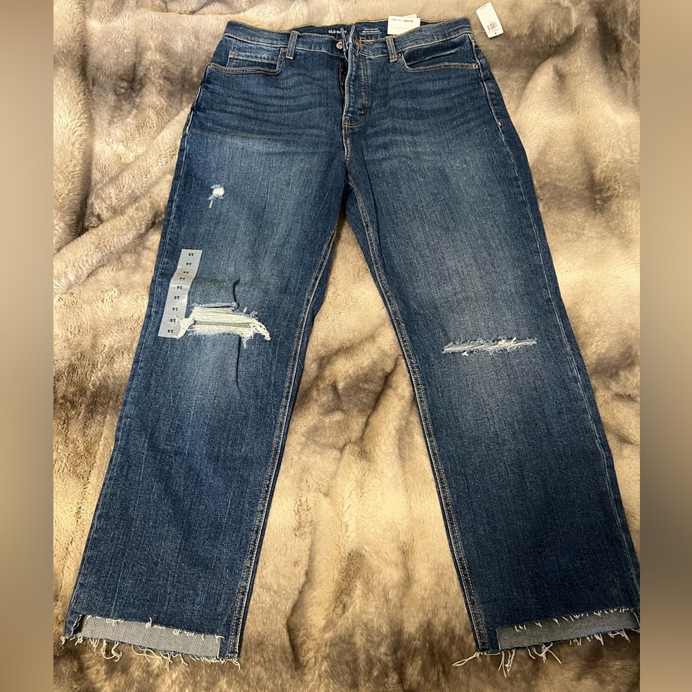 Old Navy Extra High Rise Straight Leg Jean Size 14 NWT